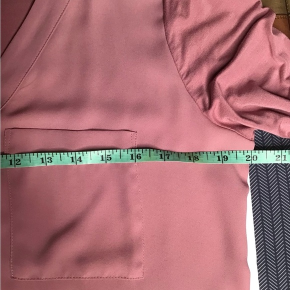 Reitmans Dusty Rose Women’s Long Sleeves Top 2 different Fabrics Size USM - Picture 9 of 10